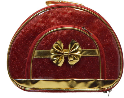 

RK Brands Red and golden Designer Double Layer Outer Material Bridal Travel Multipurpose Vanity Box(Red)