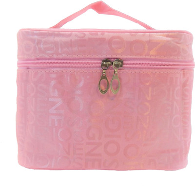 

RK Brands Designer Folding Portable Light Pink Multiple Compartments Travel Makeup Vanity Box(Light Pink)