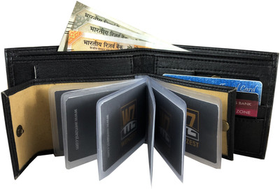 

Wenzest Men Black Artificial Leather Wallet(10 Card Slots)