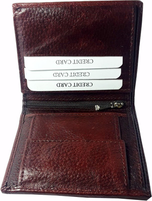 

SHMPA Men Brown Genuine Leather Wallet(3 Card Slots)