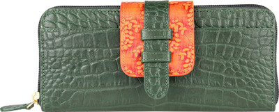 

Holii Women Casual Green Genuine Leather Wallet(8 Card Slots)