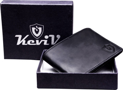 

Keviv Men Black Genuine Leather Wallet(5 Card Slots)