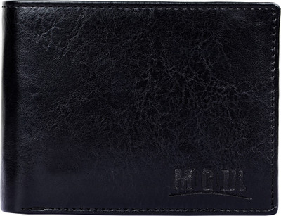 Mogoul Men Black Genuine Leather Wallet(9 Card Slots)