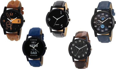 

Rage Enterprise Stylish Designer Look Multi-Color Leather Belt Fancy Sport Combo Boys Watch - For Men