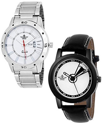 

Swisso Sws-1157-1659-Wht Day & Date Display Analogue Watch - For Men