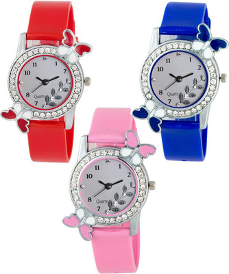 

Skmi Red Pink And Blue Specially Designer Watch Collection By JOLLY Watches For Girls Watch - For Women