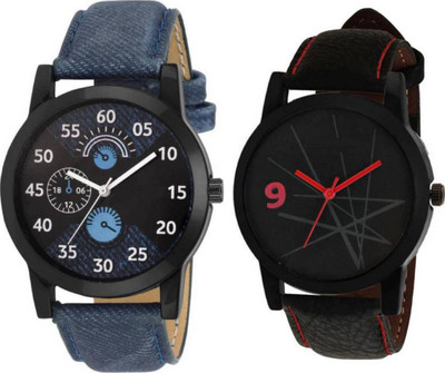 

PMAX LEATHER BLUE AND LEATHER STAR RED WITH BLACK NEW STYLISH FOR Watch - For Men