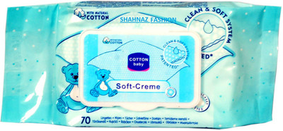 

shanaz fashion LIGHT BLUE COTTON BABY WIPES(70 Pieces)