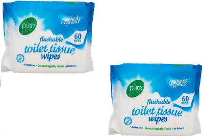 

Pure Flushable Toilet Tissue Wipes(60 Pieces)