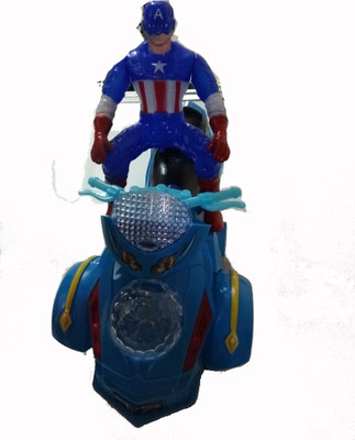 

Debina Store Captain America on Bike - Light & Sound(Multicolor)