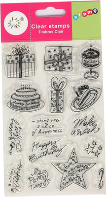 

Vardhman Clear Rubber stamp ,Make a wish Design,used in textile & block printing, card & scarpbook making