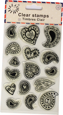 

Vardhman Clear Rubber stamp Heart Design, used in textile & block printing, card & scarpbook making