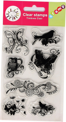 

Vardhman Clear Rubber stamp Small Butterfly Design,used in textile & block printing, card & scarpbook making
