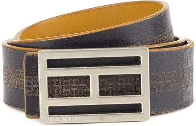 

Tommy Hilfiger Men Casual Blue Genuine Leather Reversible Belt, Navy/tan