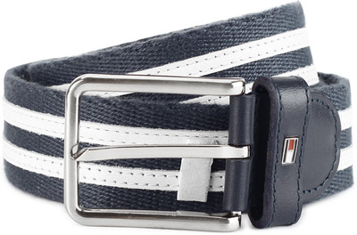 

Tommy Hilfiger Men White, Blue Genuine Leather Belt, Navy+burgandy/tan