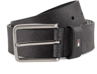 

Tommy Hilfiger Men Formal Grey Genuine Leather Belt, Black