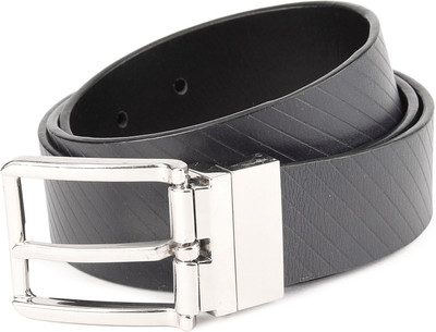 

Tommy Hilfiger Men Casual Black, Blue Genuine Leather Reversible Belt, Navy/black