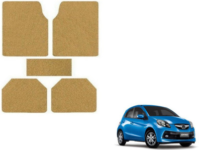 MOCKHE Rubber, Plastic Standard Mat For  Honda Brio(Beige)