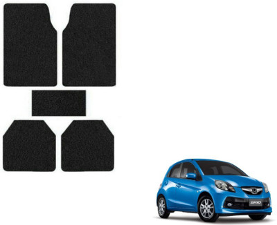 MOCKHE Rubber, Plastic Standard Mat For  Honda Brio(Black)