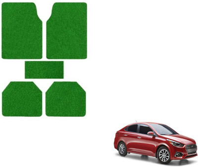 MOCKHE Rubber, Plastic Standard Mat For  Hyundai Verna(Green)