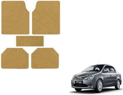 MOCKHE Rubber, Plastic Standard Mat For  Toyota Etios(Beige)