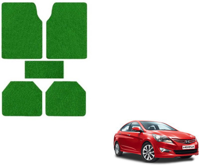 MOCKHE Plastic, Rubber Standard Mat For  Hyundai Verna(Green)