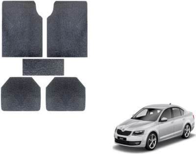 MOCKHE Plastic, Rubber Standard Mat For  Skoda Octavia(Grey)
