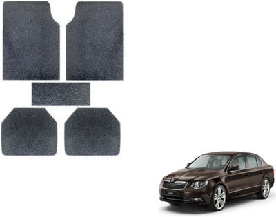 MOCKHE Rubber, Plastic Standard Mat For  Skoda Superb(Grey)