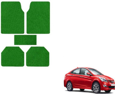 MOCKHE Rubber, Plastic Standard Mat For  Hyundai Verna Fluidic(Green)