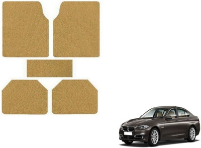 MOCKHE Rubber, Plastic Standard Mat For  BMW 5 Series(Beige)