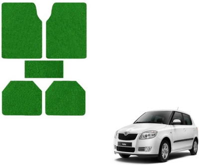 MOCKHE Rubber, Plastic Standard Mat For  Skoda Fabia(Green)