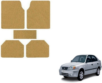 MOCKHE Rubber, Plastic Standard Mat For  Hyundai Accent(Beige)