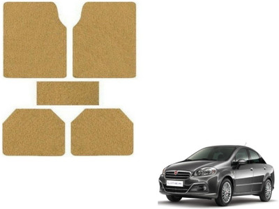 MOCKHE Rubber, Plastic Standard Mat For  Fiat Linea(Beige)