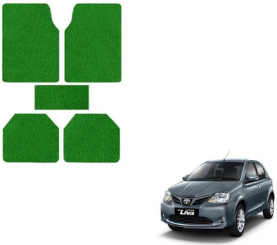MOCKHE Rubber, Plastic Standard Mat For  Toyota Etios Liva(Green)