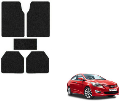 MOCKHE Plastic, Rubber Standard Mat For  Hyundai Verna(Black)