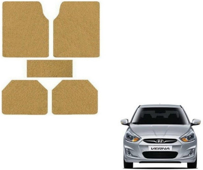 MOCKHE Rubber, Plastic Standard Mat For  Hyundai Verna(Beige)