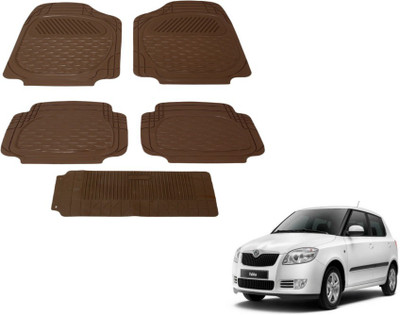 MOCKHE PVC (Polyvinyl Chloride) Standard Mat For  Skoda Fabia(Brown)