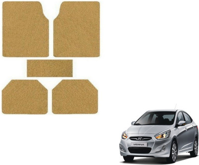MOCKHE Rubber, Plastic Standard Mat For  Hyundai Fluidic Verna(Beige)