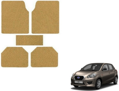 MOCKHE Rubber, Plastic Standard Mat For  Datsun Go(Beige)