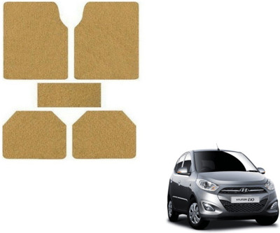 MOCKHE Rubber, Plastic Standard Mat For  Hyundai i10(Beige)