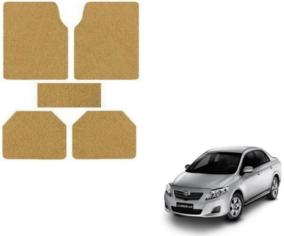 MOCKHE Plastic, Rubber Standard Mat For  Toyota Corolla(Beige)