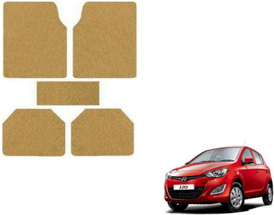 MOCKHE Rubber, Plastic Standard Mat For  Hyundai i20(Beige)
