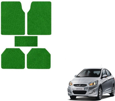 MOCKHE Plastic, Rubber Standard Mat For  Hyundai Fluidic Verna(Green)