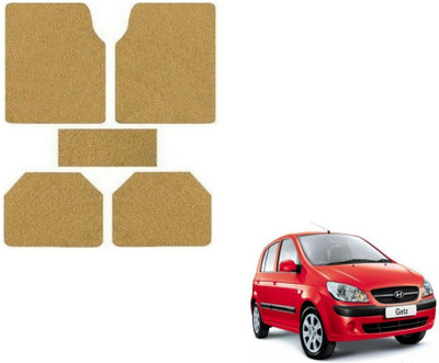 MOCKHE Rubber, Plastic Standard Mat For  Hyundai Getz(Beige)