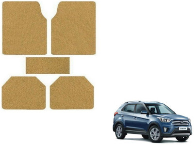 MOCKHE Rubber, Plastic Standard Mat For  Hyundai Creta(Beige)
