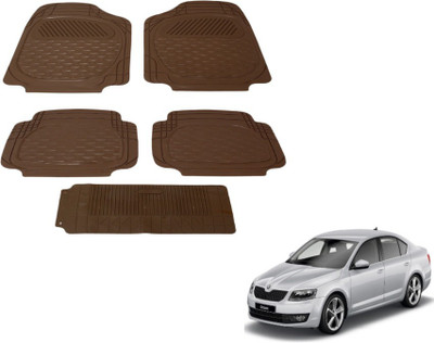 MOCKHE PVC (Polyvinyl Chloride) Standard Mat For  Skoda Octavia(Brown)