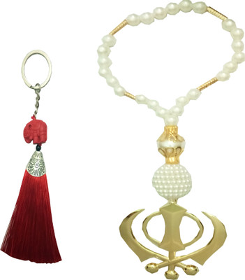 

MGP Fashion red elephant and golden khanda combo Key Chain(Multicolor)