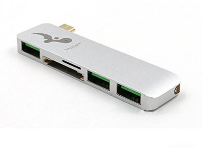 

Microware 5 in 1 USB 3.0 Adapter Micro SD Card Reader USB Type C Hub slot for Macbook Card Reader (Silver) Card Reader(Silver)