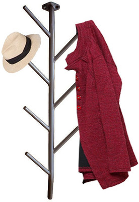 Meded Meded Wall Mounted Multi Utility Rack Hanger For Coats, Clothes, Scarves, Handbags, Purses, Hats, Bangles And Accessories - GREY Iron Wall Cloth Dryer Stand(Grey) available at flipkart for Rs.649