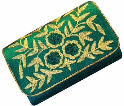 

Craftbazaar Party Green Clutch
